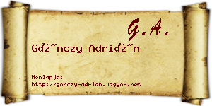 Gönczy Adrián névjegykártya
